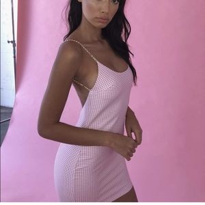 Amber Scholl X Meshki Pink Gingham Dress